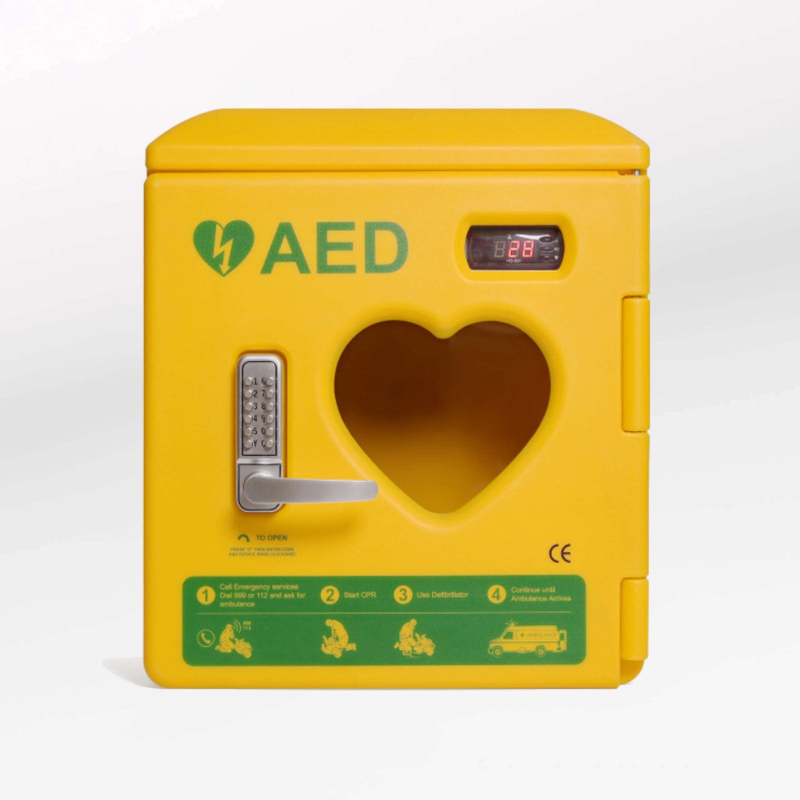 Wall-mounted combination lock AED aid cabinets