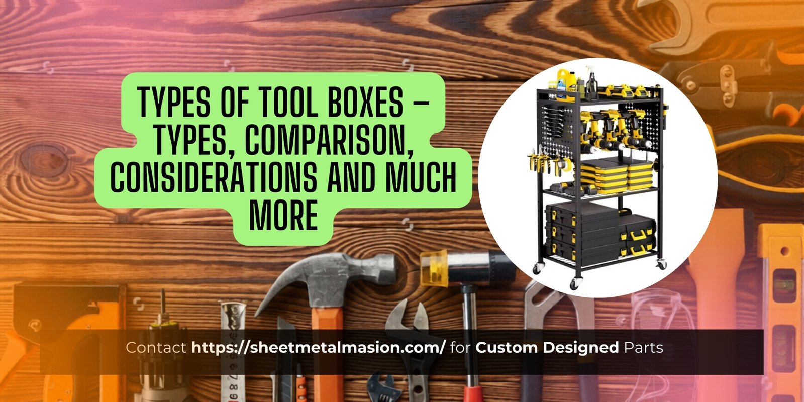Types of tool boxes banner