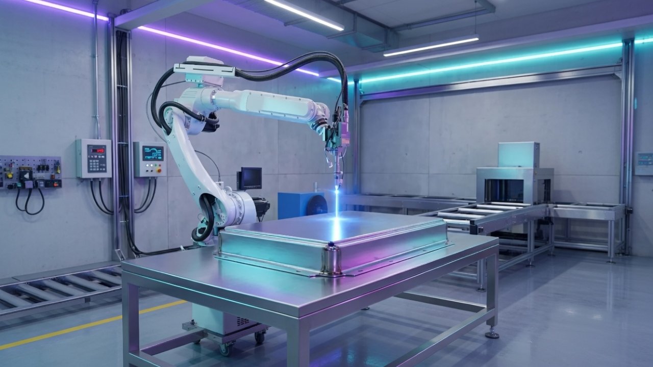 Robot-integrated welding cells