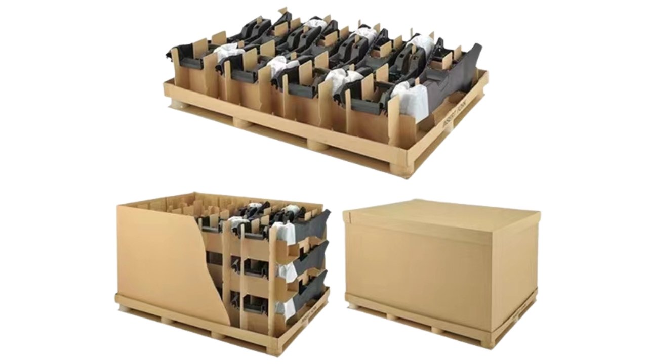 top and bottom box+paper inner lining + paper pallet